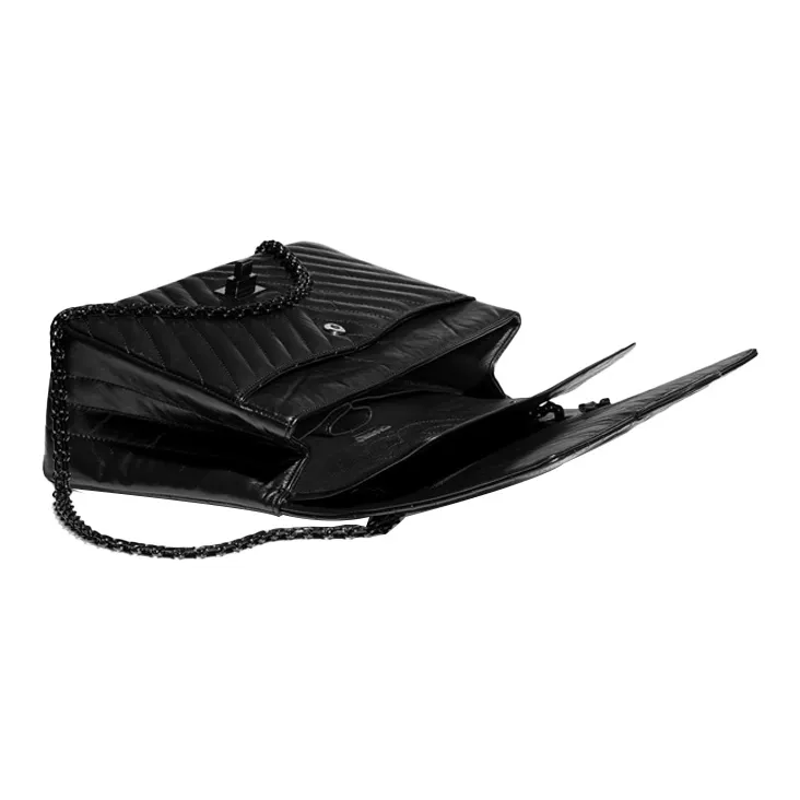 CHANEL 2.55 Vintage Calfskin And Metal Shoulder Bag Women's Black-2