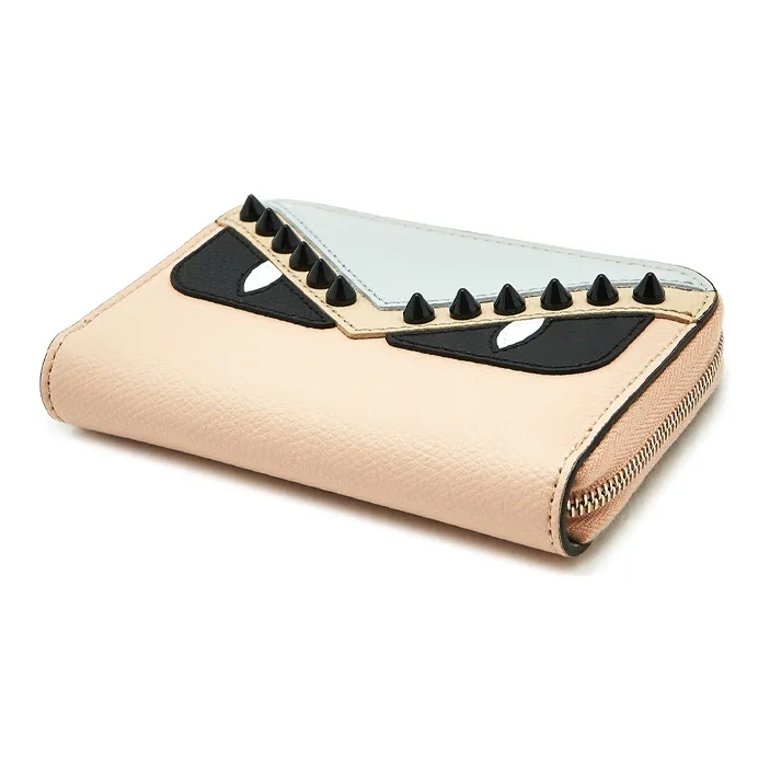 FENDI Multicolor Leather Wallet Women's Gray/Apricot Pink/Multicolor-1