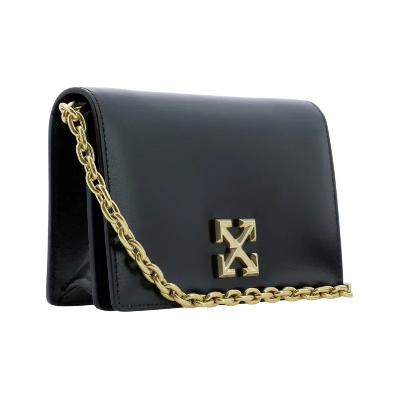 OFF WHITE Calfskin Crossbody Bag, Shoulder Bag Women's Black-1
