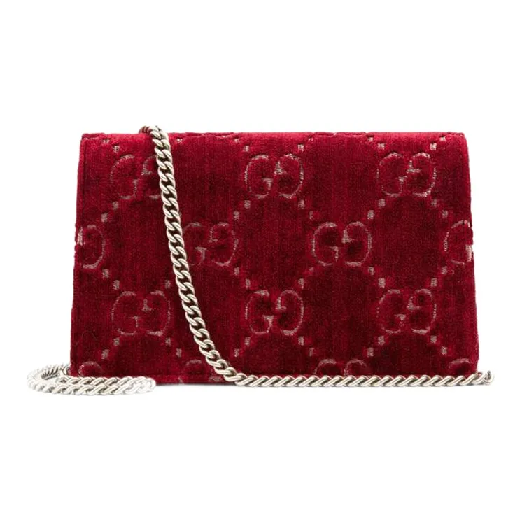 GUCCI Dionysus Velvet Shoulder Bag, Crossbody Bag Women's Red-2