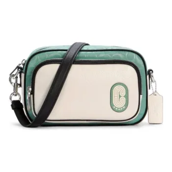 COACH Court Nylon Shoulder Bag, Crossbody Bag Tubas Men's White & Green