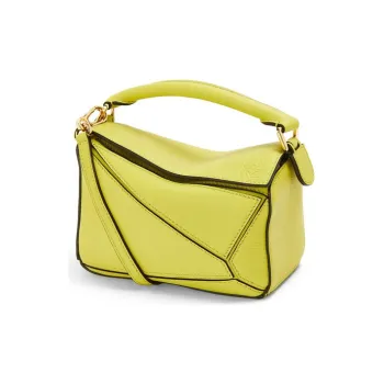LOEWE Puzzle Calfskin Geometric Bag Puzzle Bag Handbag Shoulder Bag Crossbody Bag Mini Women's Lemon