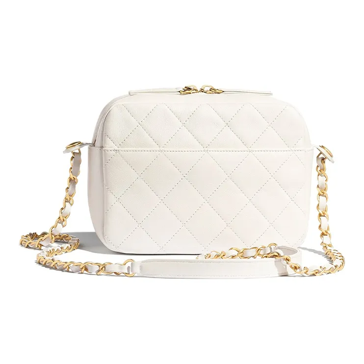 CHANEL Calfskin Camera Bag, Crossbody Bag, Shoulder Bag Women's White-2