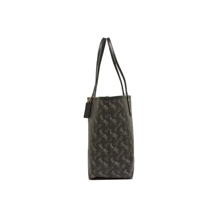 COACH City PVC Tote Bag Shopping Bag Handbag Shoulder Bags Women's Black Gray Color-3