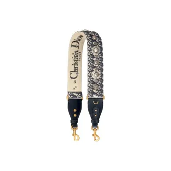 DIOR Embroidery Shoulder Strap Bag Straps Women's Black