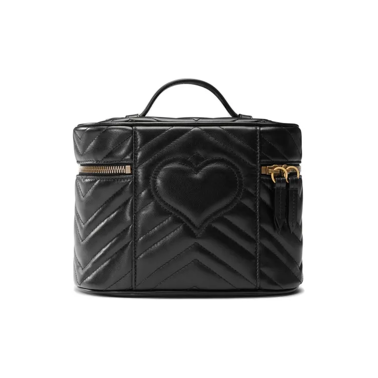 GUCCI GG Marmont Cosmetic Case Small Matelasse Chevron Black-1