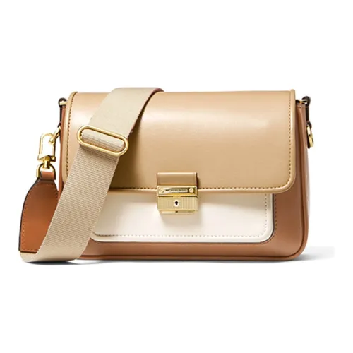 MICHAEL KORS Leather Multicolor Artificial Leather Shoulder Bag Crossbody Bag Medium Size Women's Camel & Milk White