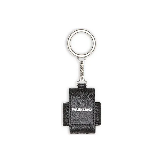 Balenciaga Cash Grained Calfskin Handheld Earphone Case Women's Black-0
