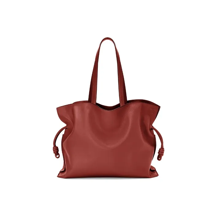 LOEWE Flamenco Nappa Cow Leather Clutch Large Size Women's Red-1