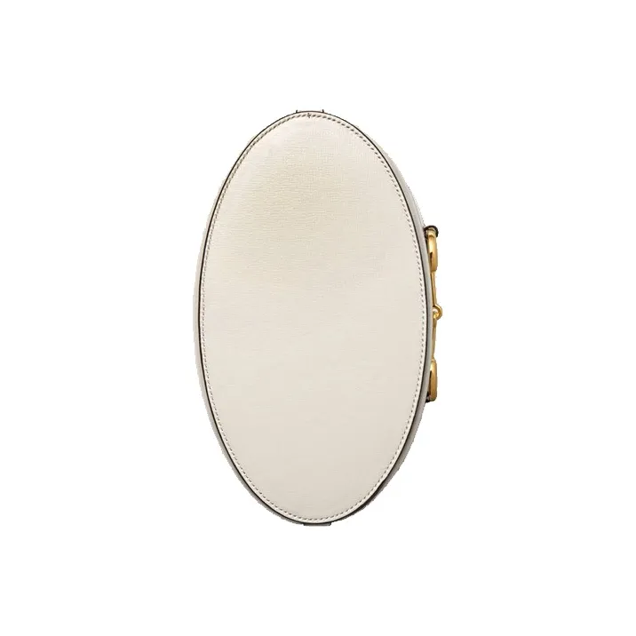 GUCCI Horsebit 1955 Leather Bucket Bag, Shoulder Bag, Crossbody Bag Women's White-3