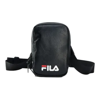 FILA Leather Cell Phone Pouch Shoulder Bag Crossbody Bag Unisex Black