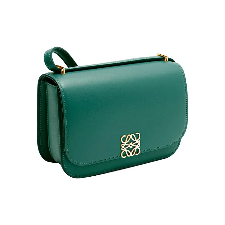 LOEWE Goya Smooth Cow Leather Shoulder Bag Crossbody Bag Small Size Women's Green-1