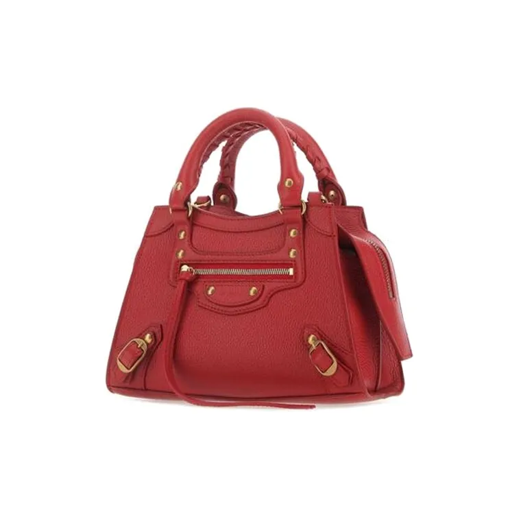 Balenciaga Leather Handbag One Shoulder Handbag Mini Women's Red-1