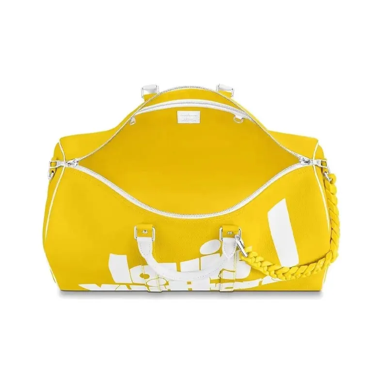 LOUIS VUITTON Keepall Bandouliere With Acetate Chain 55 Monogram Yellow-4