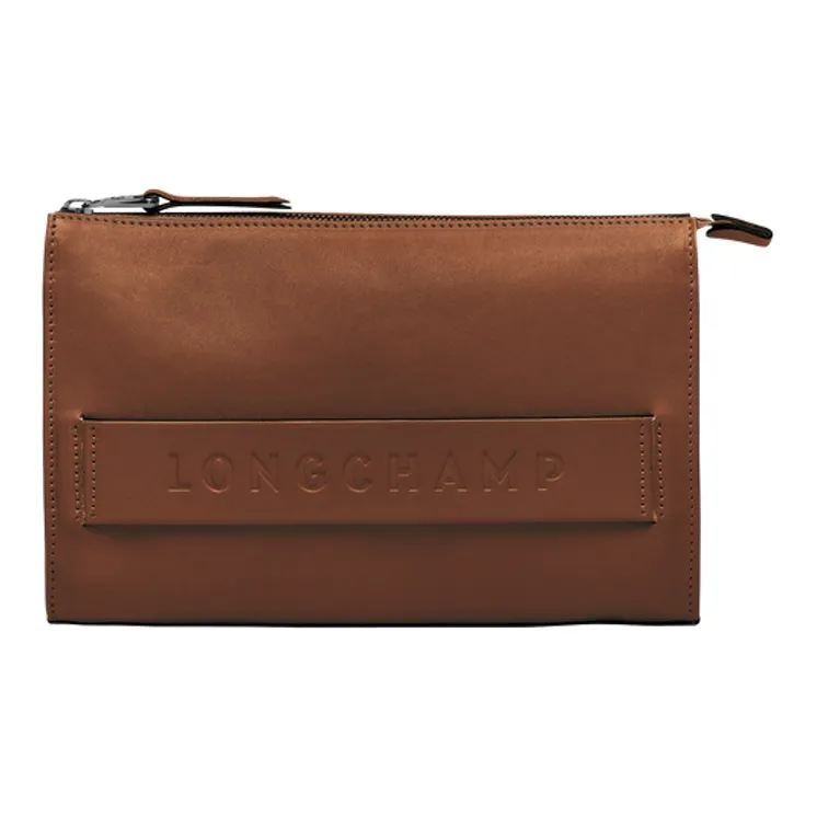 LONGCHAMP 3D Cow Leather Clutch Unisex Light Red Umber-0