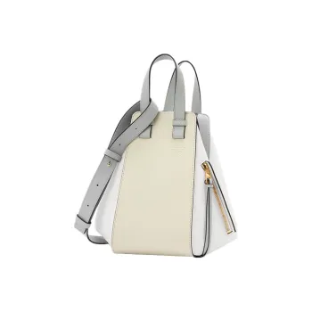 LOEWE Hammock Cow Leather Bucket Bags Shoulder Bag Crossbody Bag Handbag Small Size Women's Marble Gray/Soft White