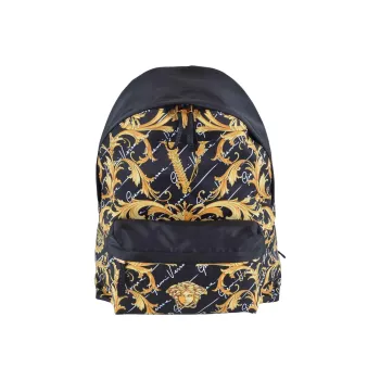 VERSACE Canvas Backpack Men's Black