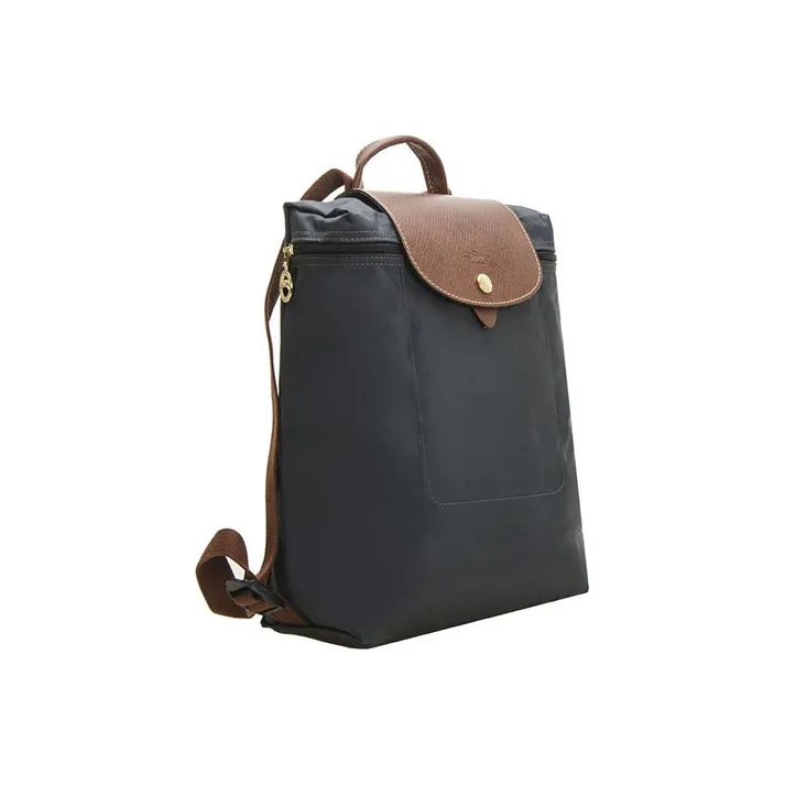 LONGCHAMP Le Pliage Fabric With Cow Leather Handbag Women's Metal Gray-2