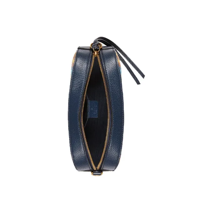 GUCCI Artificial Leather Messenger Bag, Camera Bag, One Shoulder Handbag, Crossbody Bag Regular Unisex Orange/Dark Blue-3