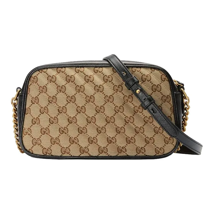 GUCCI Marmont Canvas With Leather Camera Bag Shoulder Bag Crossbody Bag Small Size Women's Ebony/Black-3