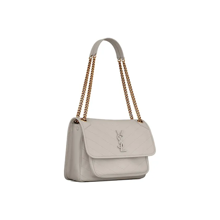 SAINT LAURENT Quilting Lambskin Hobo Bag, Crossbody Bag, Shoulder Bag Women's White-1