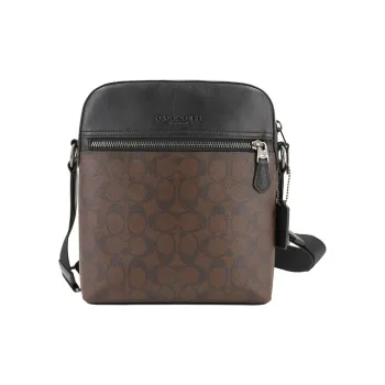 COACH Houston PVC Small Square Bag Shoulder Bag Crossbody Bag Small Size Men's Brown & Black