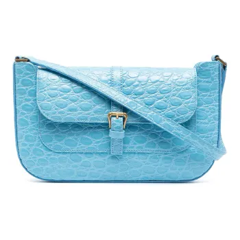 By Far Miranda Cow Leather Shoulder Bag Women's Blue