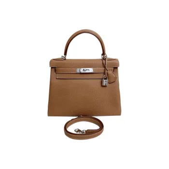 HERMES Kelly Taurillon Clemence Leather Kelly Bag Shoulder Bag Crossbody Bag Handbag Regular Women's Gold Brown