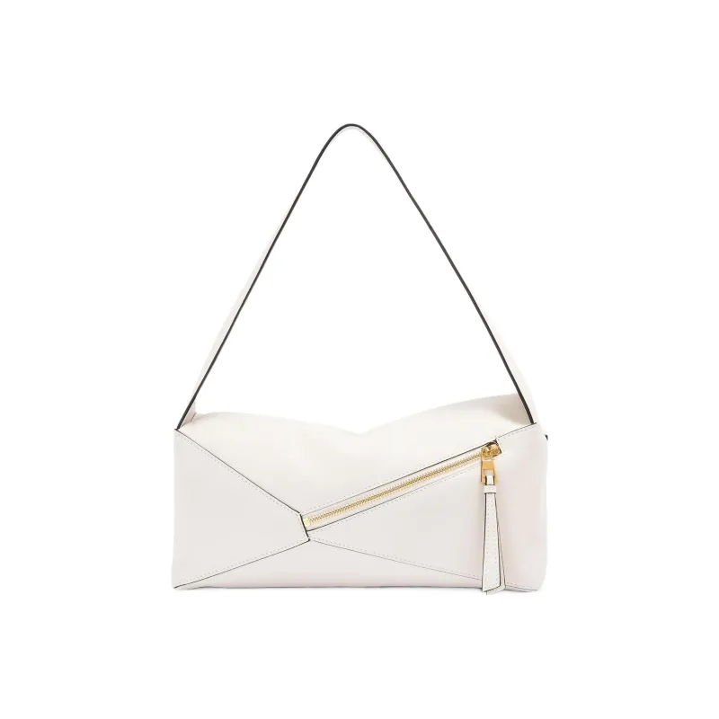 LOEWE Puzzle Hobo Cow Leather Shoulder Bag Handbags Shoulder Bags Women's White-1