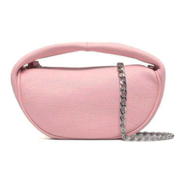 By Far Baby Cush Cow Leather Handbag Shoulder Bag Crossbody Bag Small Size Women's Pink-0