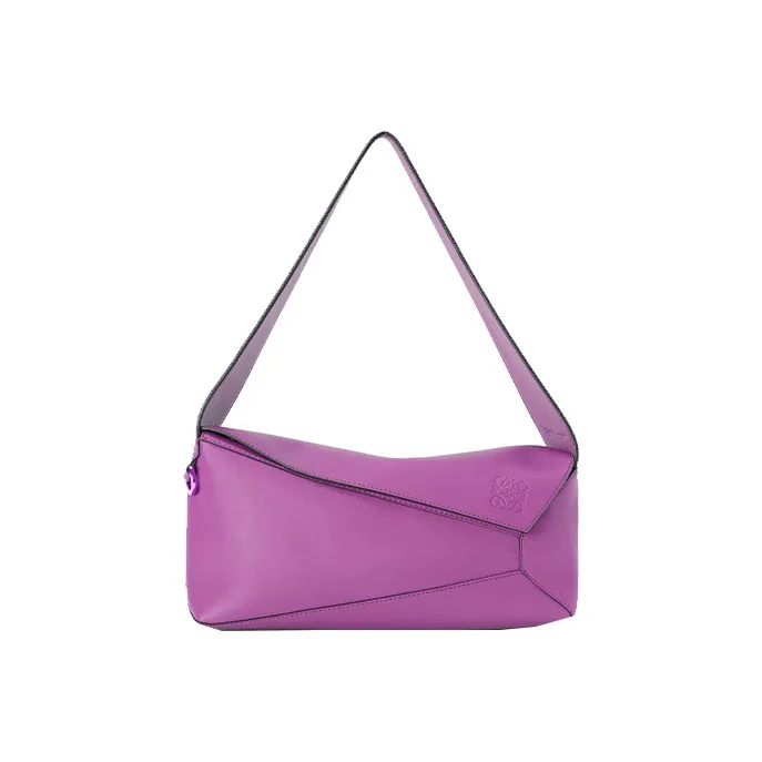 LOEWE Puzzle Hobo Bag In Nappa Calfskin Bright Purple-0