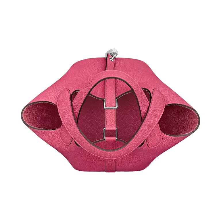 HERMES Picotin Taurillon Maurice Bullock Leather Basket Bag Handbag Bucket Bag Women's 5R Rose Shocking Vibrant Pink-2