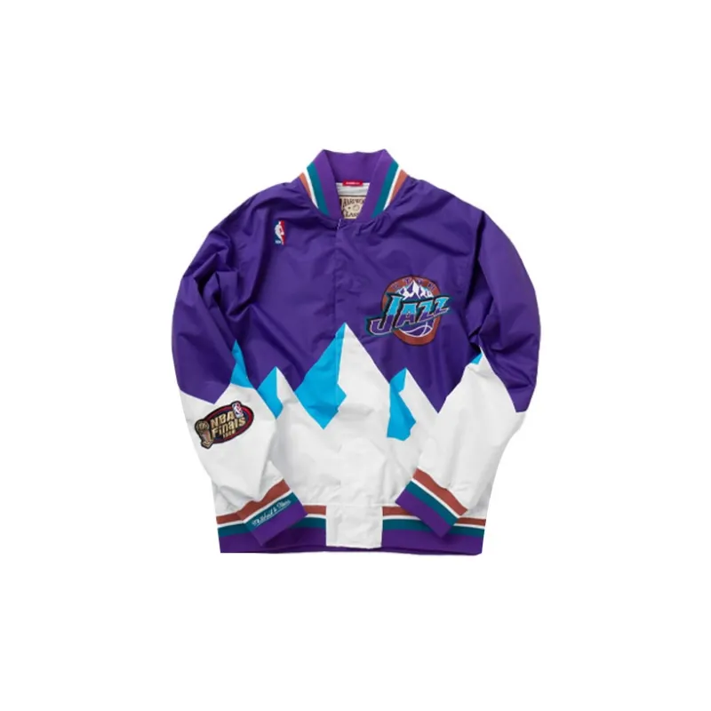 Mitchell Ness Jackets Unisex Blue With White Lettering-2