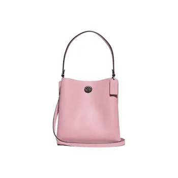 COACH Pebbled Leather Bucket Bag, Handbag, Shoulder Bag, Crossbody Bag Small Size Women's Pink