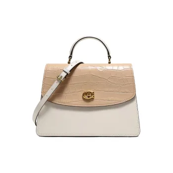 COACH Leather Crossbody One Shoulder Handbags Large Size Women's White
