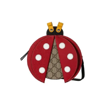 GUCCI Canvas Shoulder Bag Crossbody Bag Kids' Bag Regular Kids' Ebony/Red