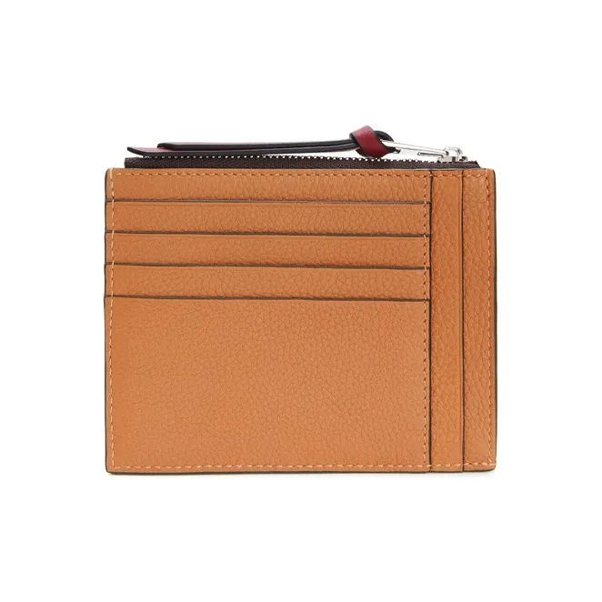 LOEWE Soft Grain Cow Leather Card Holder Women's Light Caramel/Mountain Walnut-2