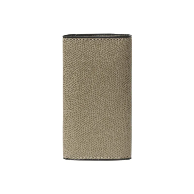 Valextra Leather Key Pouch Unisex Light Brown-1