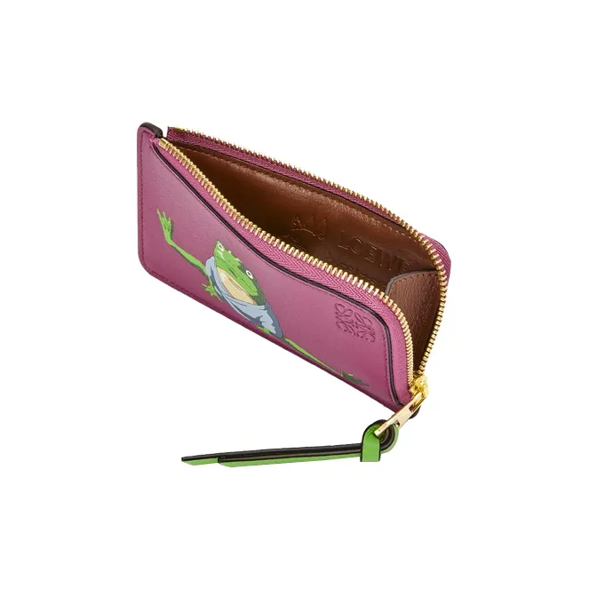 LOEWE Thousand And Thousand Collaboration Calfskin Coin Purses Card Holders Unisex Purple-2