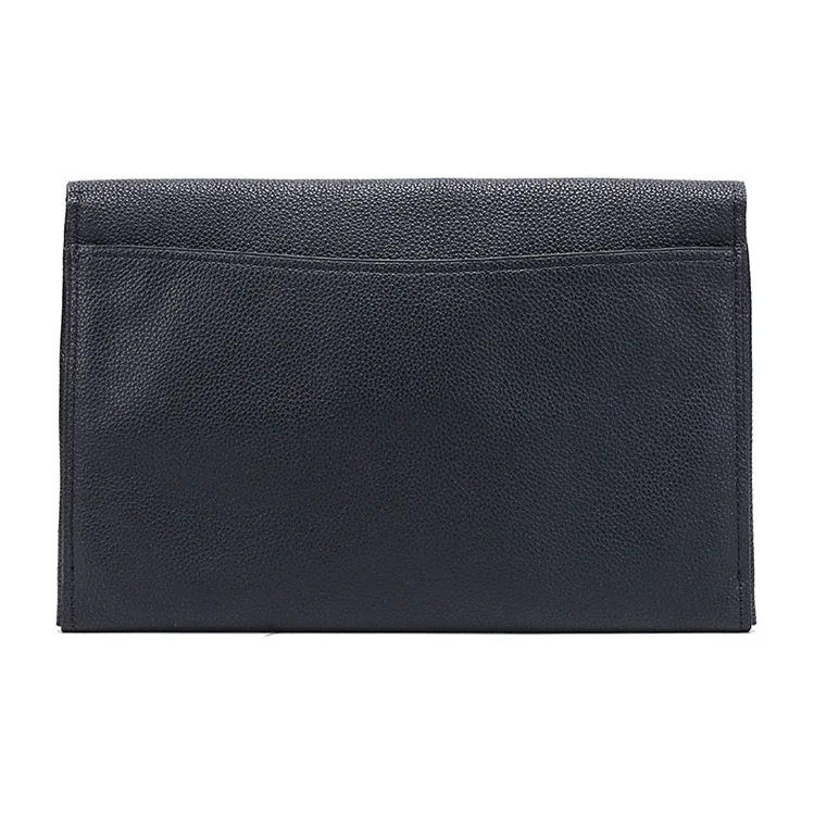 COACH Envelope Leather Clutch Large Size Women's Black-2