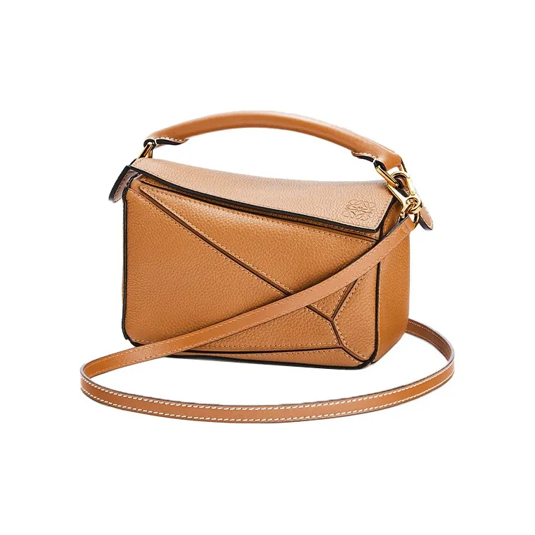 LOEWE Puzzle Calfskin Geometric Puzzle Bag, Handbag, Shoulder Bag, Crossbody Bag Mini Women's Light Caramel Brown-1