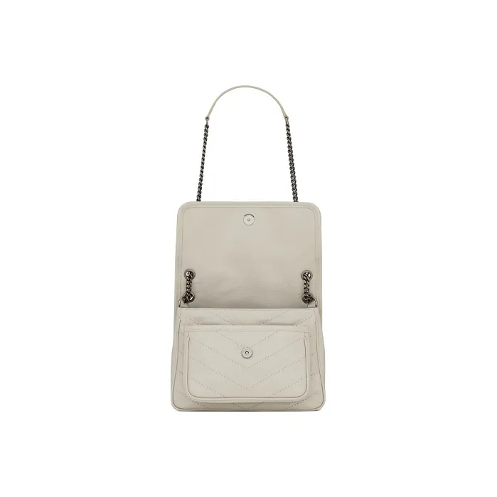 SAINT LAURENT Niki Baby Crinkled Vintage Blanc Vintage-4