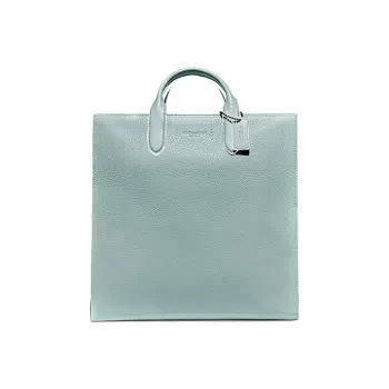 COACH Gotham Tall Leather Zippers Detachable Strap TOTE Portable Crossbody Bag, Shoulder Bag Tubas Men's Aqua Blue
