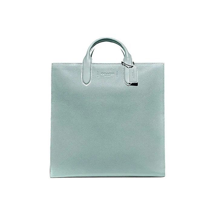 COACH Gotham Tall Leather Zippers Detachable Strap TOTE Portable Crossbody Bag, Shoulder Bag Tubas Men's Aqua Blue-0