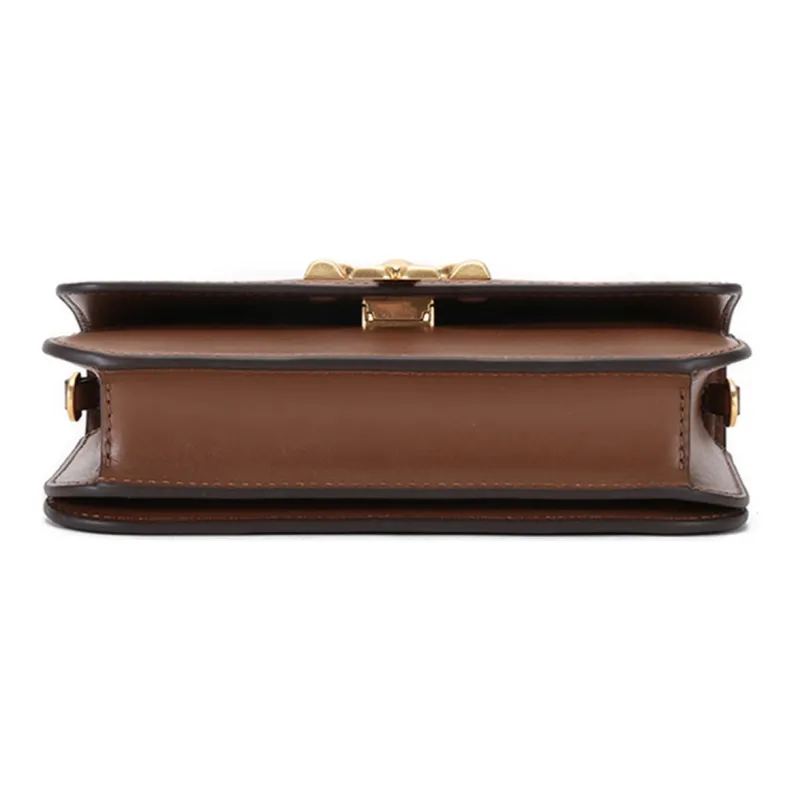 TORY BURCH Eleanor Leather Cell Phone Pouch Chain Bag Crossbody Bag Shoulder Bag Women's Camel Brown-4