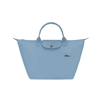 LONGCHAMP Fabric Travel Bag Dumpling Bag Handbag Large Size Women's Lake Blue