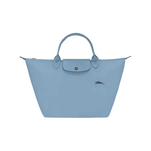 LONGCHAMP Fabric Travel Bag Dumpling Bag Handbag Large Size Women's Lake Blue