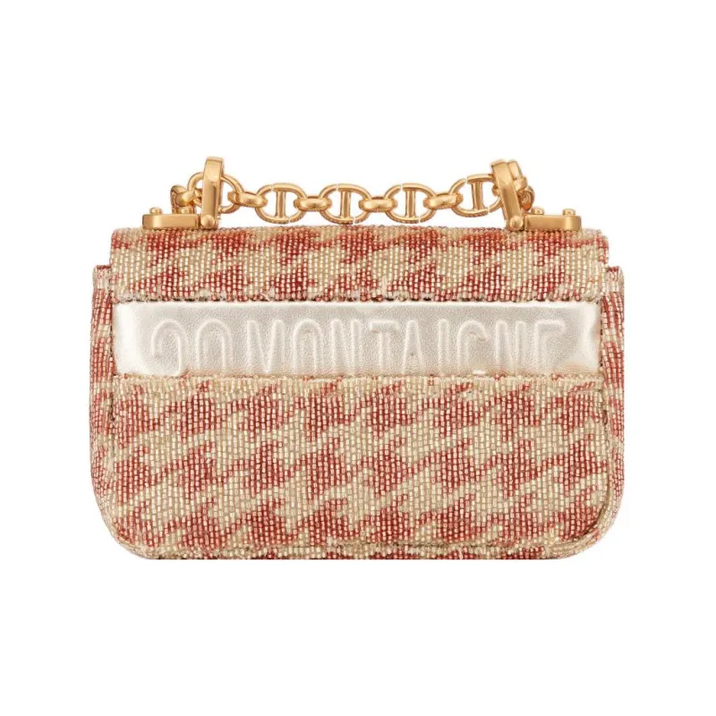DIOR Caro Embroidered Metal With Leather Shoulder Bag Crossbody Bag Extra Mini Women's Pink-2