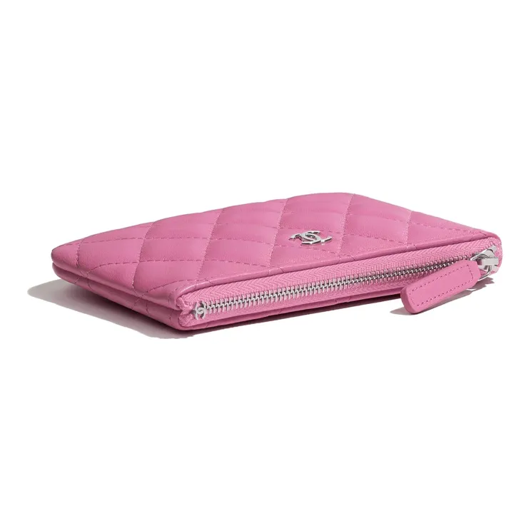 CHANEL Small Grain Embossed Calfskin Pouch Clutch Coin Purse Mini Women's Pink-3