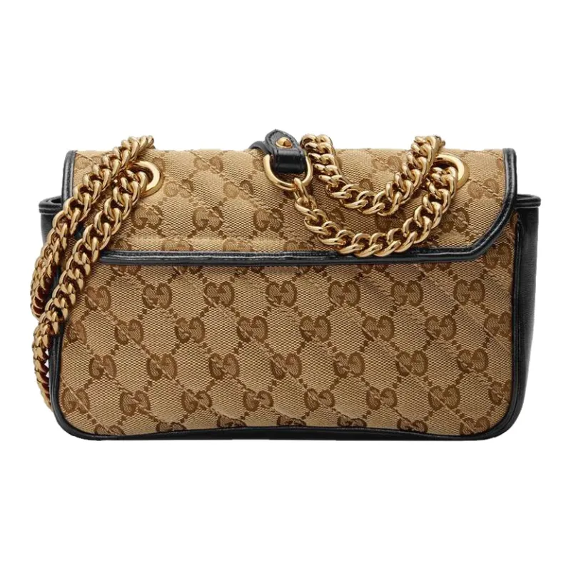 GUCCI GG Marmont Suede Shoulder Bag Crossbody Bag Mini Women's Ebony/Black-1